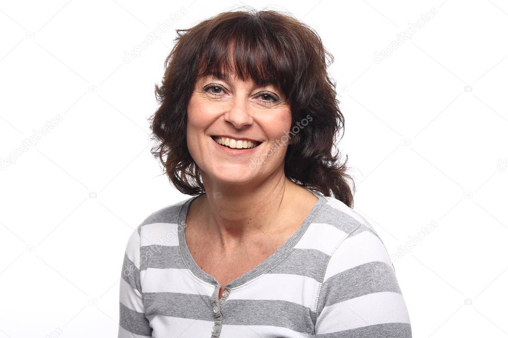 Happy adult woman smiling