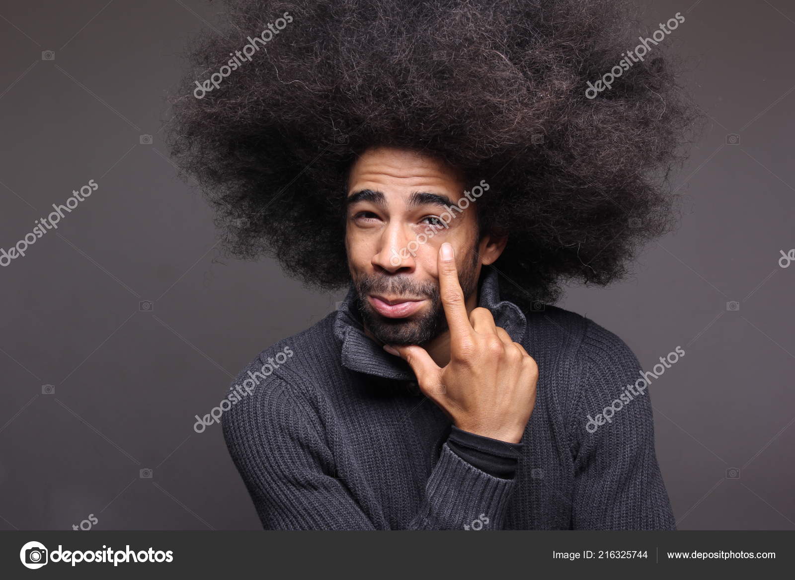 Sad Black Man Crying Stock Photo C Djomas 216325744