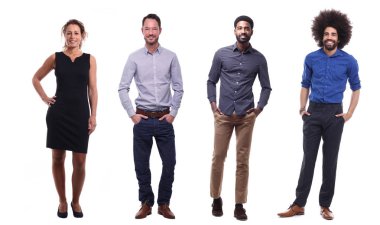 Beyaz arka planda Irklar arası insanlar