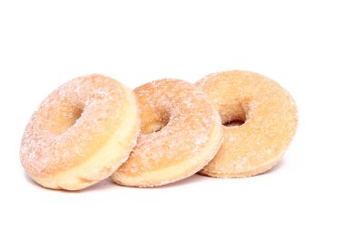 Beyaz arka planda tatlı çörekler