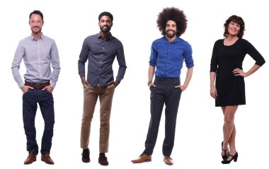 Beyaz arka planda Irklar arası insanlar