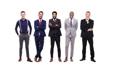 Beyaz arka planda interraccial erkekler