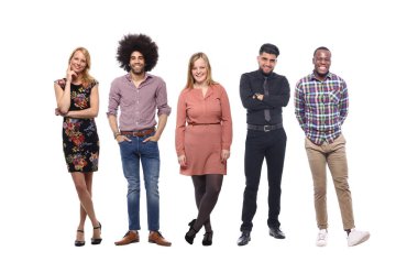 Beyaz arka planda Irklar arası insanlar