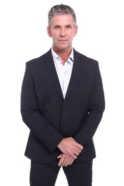 Ciddi beyaz eski işadamı