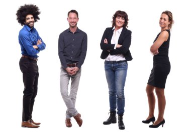 Beyaz arka planda Irklar arası insanlar