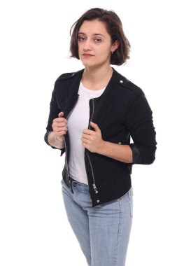 Güzel beyaz kadın ciddi