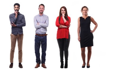 Beyaz arka planda Irklar arası insanlar