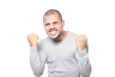 Siyah adam poz çığlık