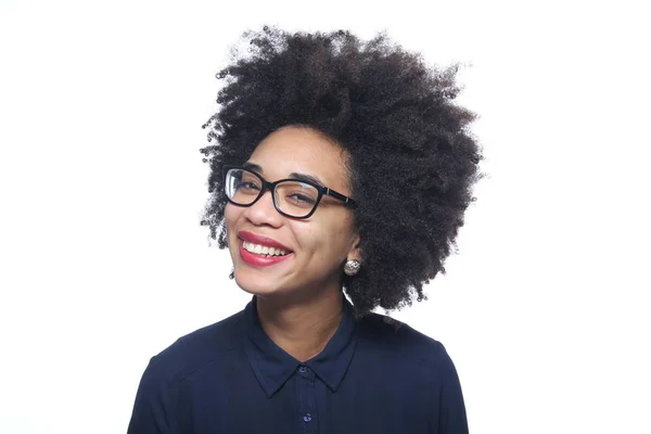 Hermosa Mujer Afro Americana Sonríe — Foto de Stock