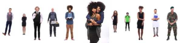 Interracial People White Background — Stock Photo, Image