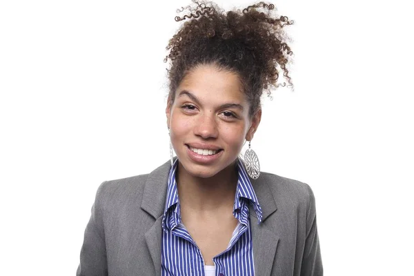 Smiling Black Businesswoman Posing — Stock Photo, Image