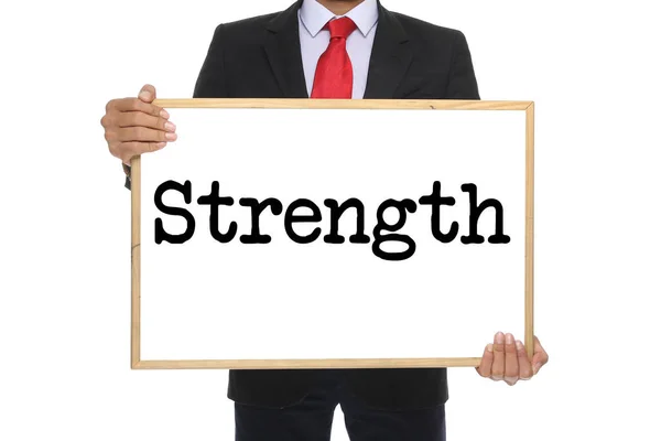 Vállalkozó Gazdaság Tábla Szó Strength — Stock Fotó