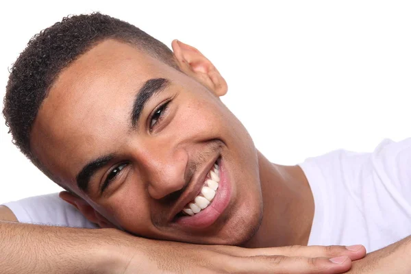 Sorrindo Homem Negro Posando — Fotografia de Stock