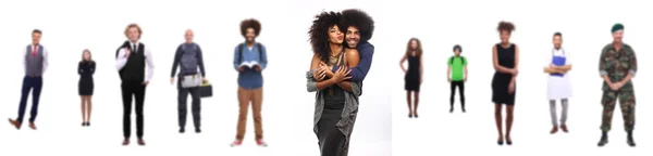 Interracial People White Background — Stock Photo, Image