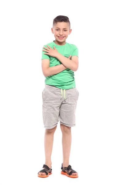 Menino Lindo Está Sorrindo — Fotografia de Stock