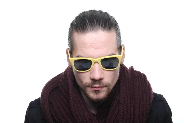 Caucasiano Homem Elegante Óculos — Fotografia de Stock