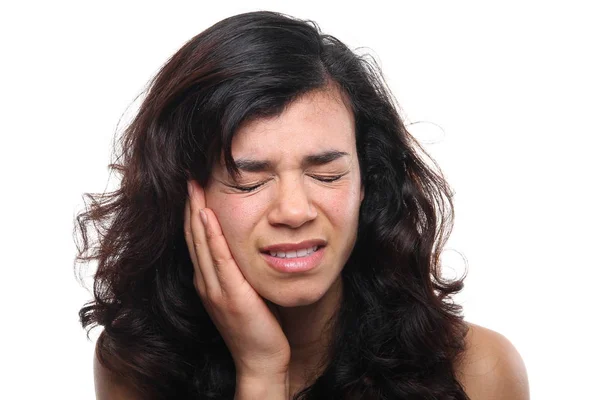 Mooie Afro Amerikaanse Vrouw Gevoel Kiespijn — Stockfoto