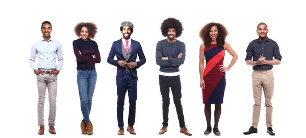 Uppsättning Afro Amerikanska Människor Vit Bakgrund — Stockfoto