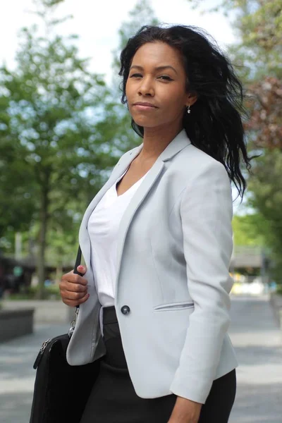 Beautiful Afro American Woman Serious Thinking — Stock Photo, Image