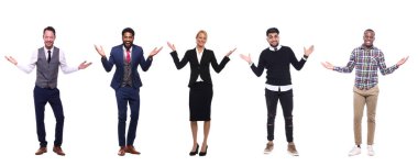 Beyaz arka planda Irklar arası insanlar