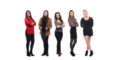 Beyaz arka planda beyaz kadınlar