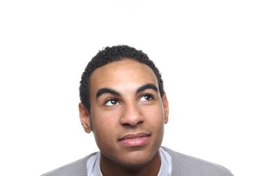 siyah adam Studio poz