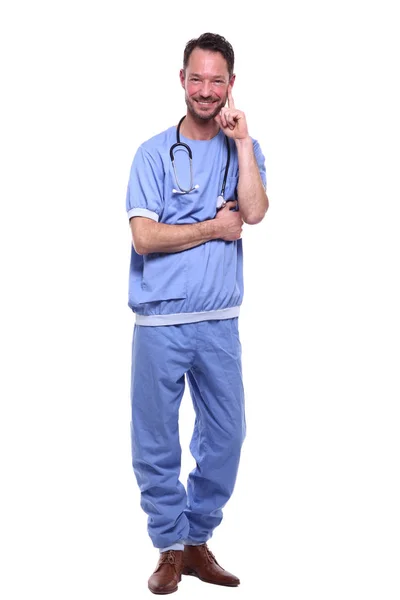 Male Doctor Wearing Special Uniform Stethoscope — Stock Photo, Image