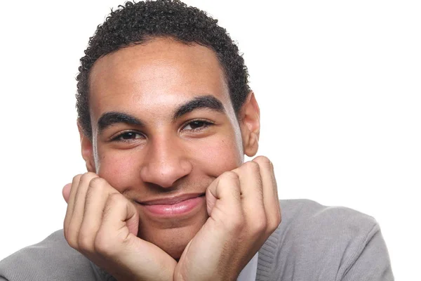 Sorrindo Homem Negro Posando — Fotografia de Stock