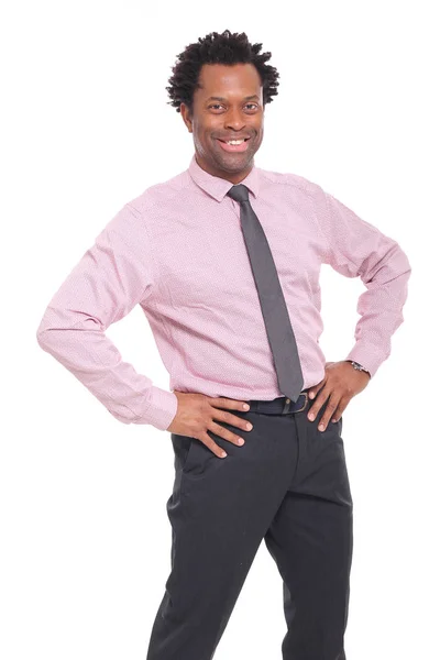 Sorrindo Homem Negro Posando — Fotografia de Stock