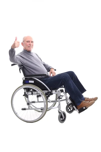 Homem Velho Caucasiano Cadeira Rodas — Fotografia de Stock