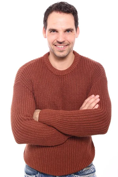 Caucásico Joven Hombre Está Sonriendo —  Fotos de Stock