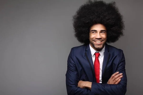Happy Black Businessman Posing — Stock Photo, Image