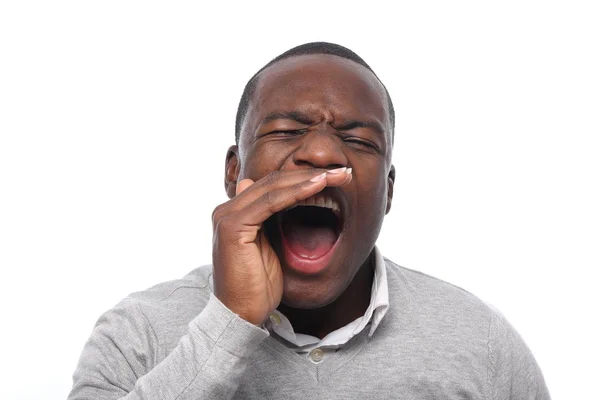 Screaming Black Man Posing — Stock Photo, Image