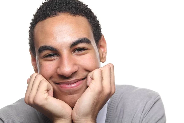 Sorrindo Homem Negro Posando — Fotografia de Stock