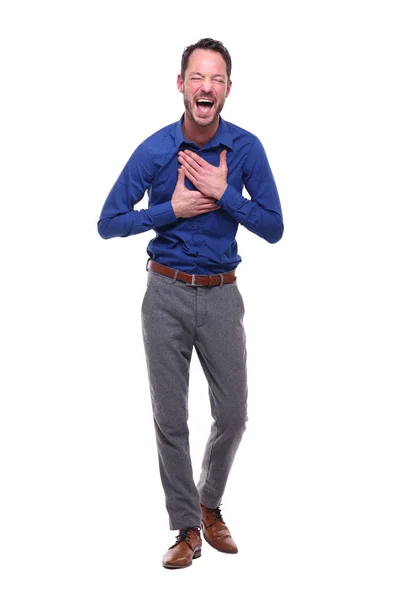 Caucásico Joven Hombre Está Sonriendo —  Fotos de Stock