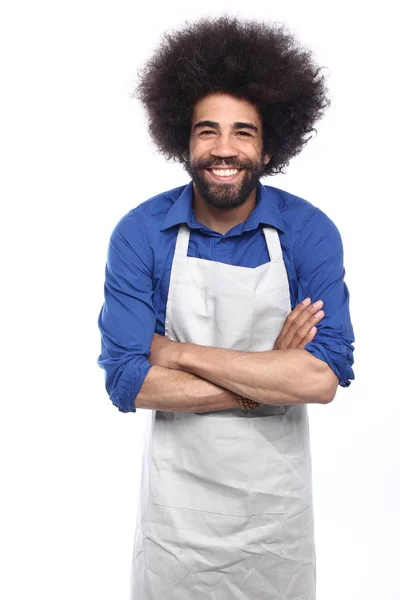 Hombre Negro Chef Posando —  Fotos de Stock