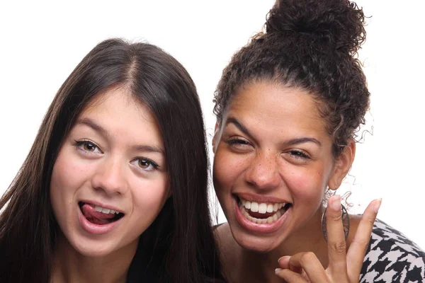 Boldog Interracial Fiatal Lányok — Stock Fotó
