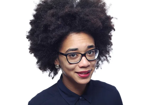 Hermosa Mujer Afro Americana Sonríe — Foto de Stock