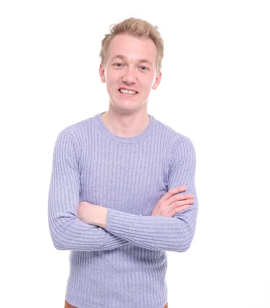 Beyaz Genç Adam Gülümsüyor — Stok fotoğraf