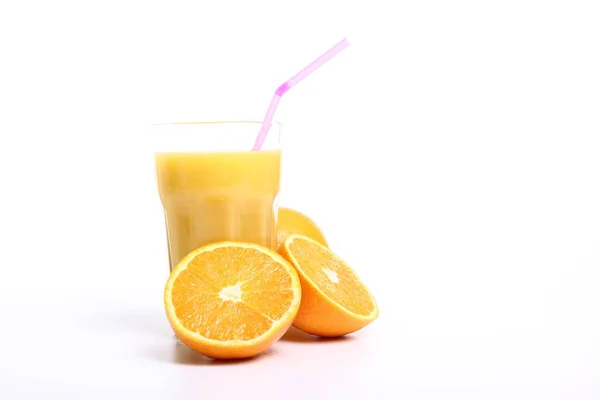 Апельсиновый Сок Фрукты Белом Фоне — стоковое фото