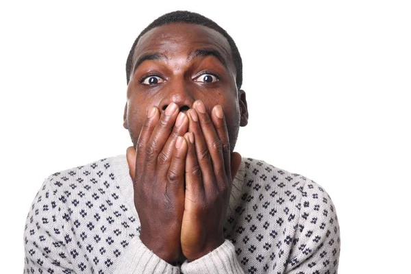 Surprised Black Man Posing — Stock Photo, Image