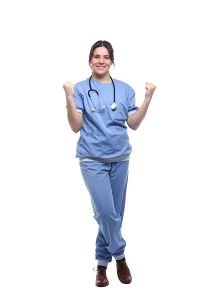 Caucasian Female Doctor Medical Uniform Stethoscope — Stock Photo, Image