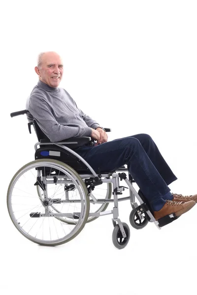 Old Caucasian Man Wheelchair — Stock Photo, Image