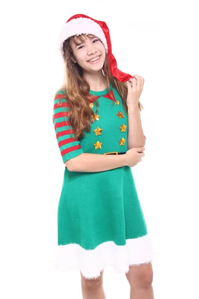 Piękne Nastoletnie Dziewczyny Ubrania Bożego Narodzenia — Zdjęcie stockowe