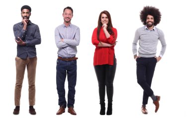 Beyaz arka planda Irklar arası insanlar