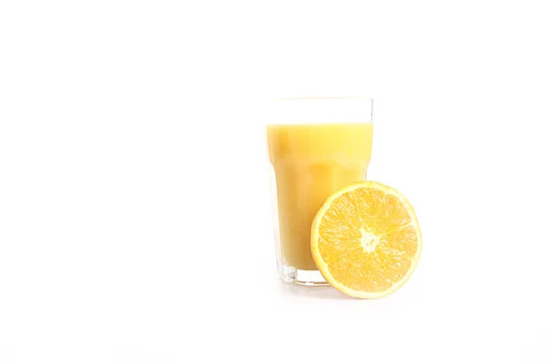 Pomerančová Šťáva Ovoce Bílém Pozadí — Stock fotografie