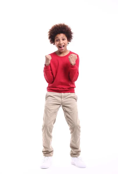 Hermoso Niño Está Celebrando — Foto de Stock