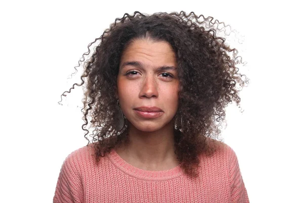 Traurige Schwarze Frau Posiert — Stockfoto