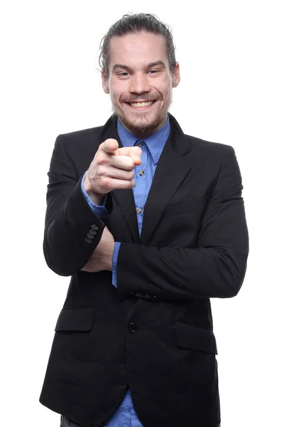 Caucasian Man Pointing Camera — Stock Photo, Image