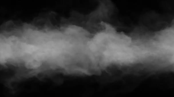整个黑色背景下的烟雾漩涡移动 — 图库视频影像